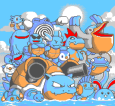 Pokémons de Água em pixels